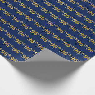 Papier Cadeau Blue, Faux Gold 96e (Quatre-vingt-seizième)