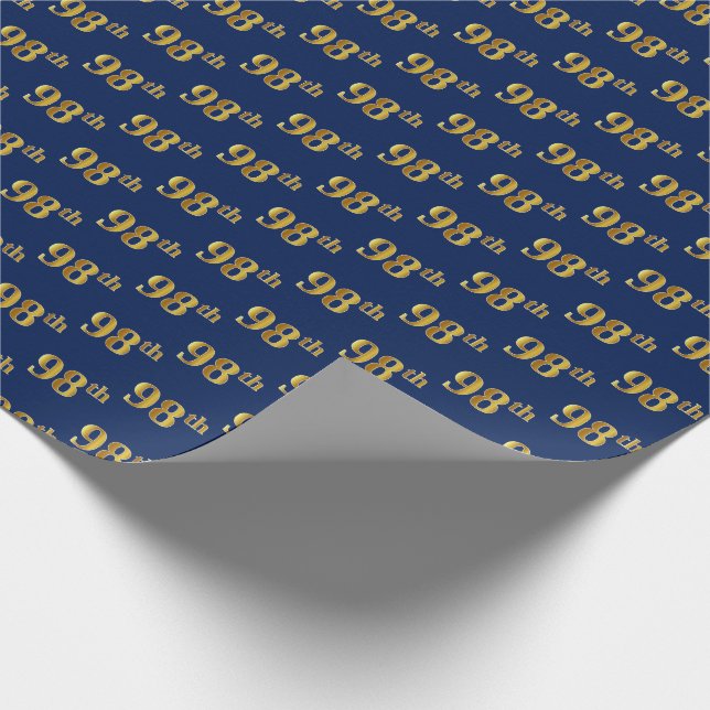 Papier Cadeau Blue, Faux Gold 98e (Quatre-vingt-dix-huitième) (Coin)