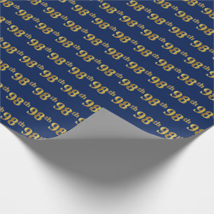 Papier Cadeau Blue, Faux Gold 98e (Quatre-vingt-dix-huitième)