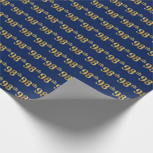 Papier Cadeau Blue, Faux Gold 98e (Quatre-vingt-dix-huitième) (Coin)