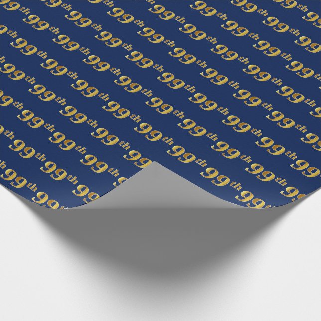 Papier Cadeau Blue, Faux Gold 99e (Quatre-vingt-dix-neuvième) (Coin)