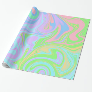 Papier Cadeau Blue Green Purple Pink Swirl Conception abstraite
