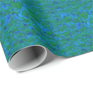 Papier Cadeau Blue Green Textures Poisson dans le papier d'envel