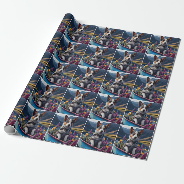 Papier Cadeau Blue Heeler sur une pagaie : une aventure Pittores (Déroulé)