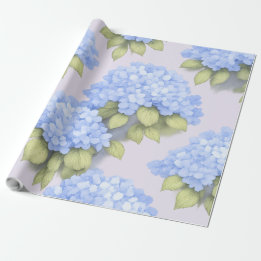 Papier Cadeau Blue Hydrangea Floral Wrap Roll – Boutique