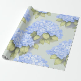 Papier Cadeau Blue Hydrangea Floral Wrap Roll – Boutique