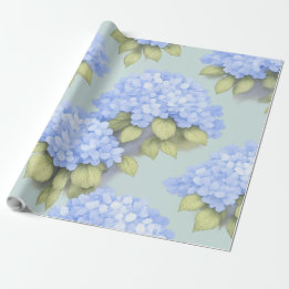 Papier Cadeau Blue Hydrangea Floral Wrapping Paper – Boutique 