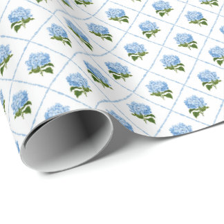 Papier Cadeau Blue Hydrangea Grandmillennial