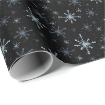 Blue-ish Gray Snowflakes on a Black Background
