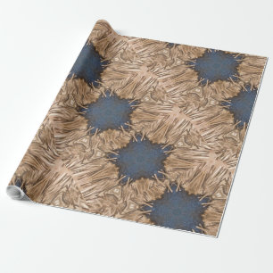 Papier Cadeau Blue Kaleidoscope Star Wicker Arrière - plan