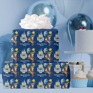 Papier Cadeau Blue Knight Renaissance Faire Anniversaire de enfa