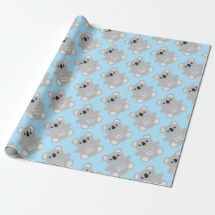Papier Cadeau Blue Koala Bear Baby shower