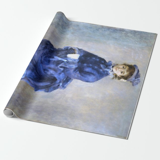 Papier Cadeau Blue Lady Parisienne Renoir Impressionniste Peintu (Déroulé)