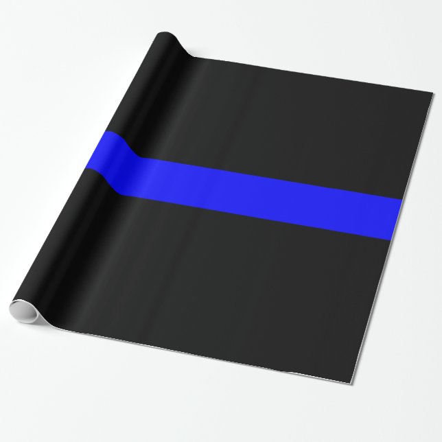 Papier Cadeau Blue Line mince - la police de police diminue (Déroulé)