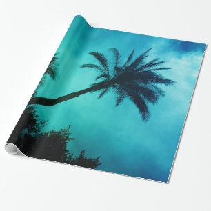 Papier Cadeau Blue Sunset Hawaiian Palm Trees Exotiques & Plage