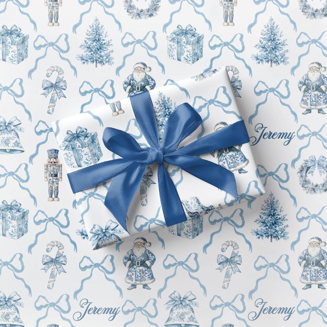 Papier Cadeau Blue Toile Nutcracker Wrapping Paper Christmas (Créateur téléchargé)