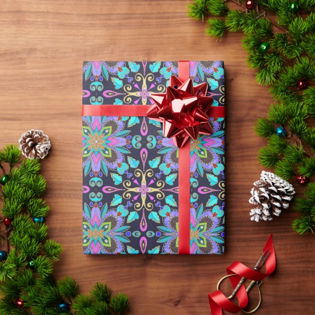 Papier Cadeau Blueberry kaléidoscope (Cadeau de vacances)