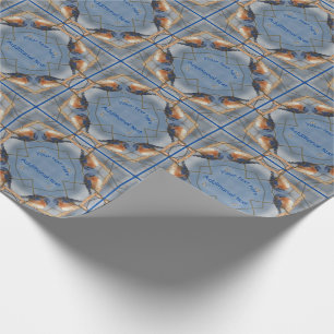 Papier Cadeau Bluebird Kaleidoscope Nature Art Personnalisé