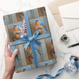 Papier Cadeau Bluebird sur une poignée de porte rouillée