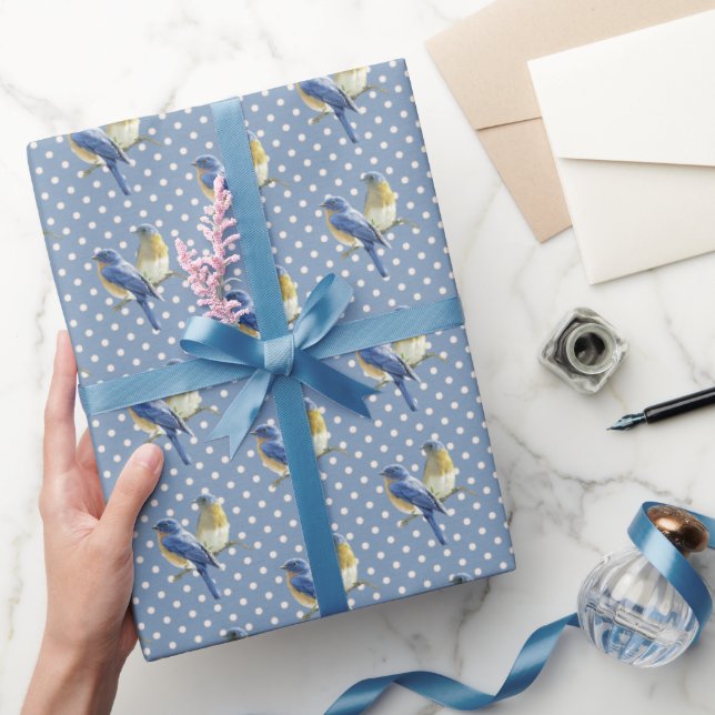 Papier Cadeau Bluebirds sur le Pois (Cadeaux)