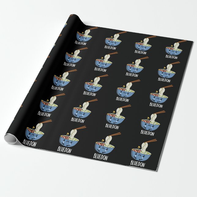 Papier Cadeau Bluedon Drôle Udon Pun Sombre BG (Déroulé)