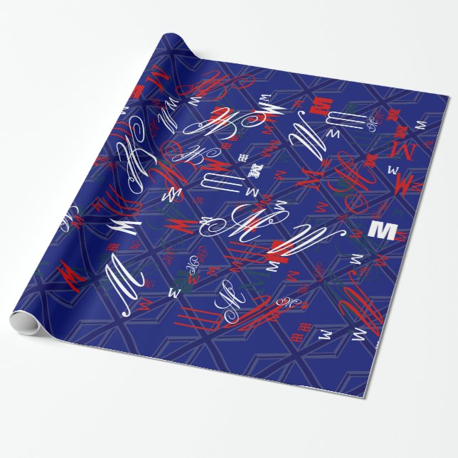 Papier Cadeau Blues pour un drapeau britannique Union Jack (Déroulé)