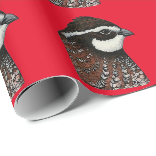 Papier Cadeau Bobwhite Quail Head (Coin rond)