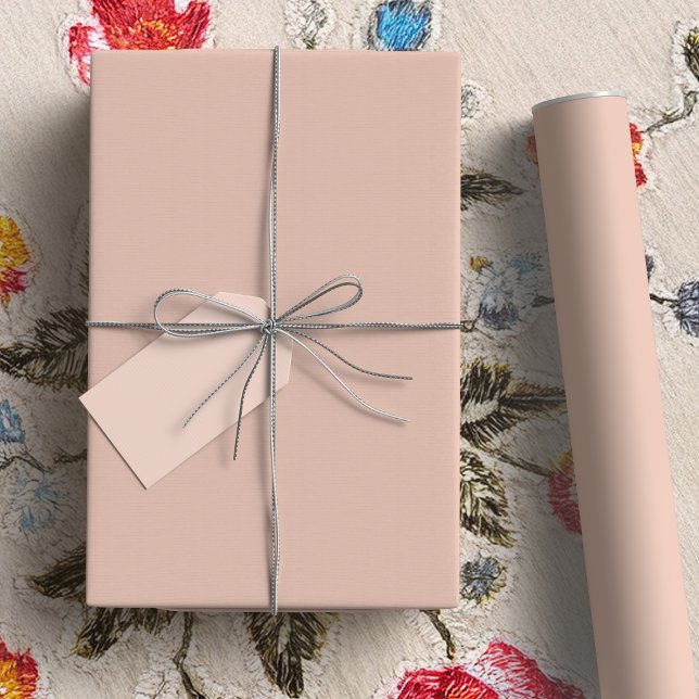 Papier Cadeau Bohème Beige Blush Plaque Couleur Solide DAB6A8 (Bohemian Beige Blush Plain Solid Color DAB6A8 Wrapping Paper)