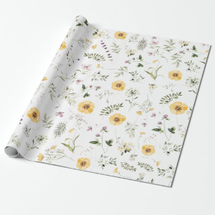 Papier Cadeau Boho Botanical Spring Fleur sauvage Garden