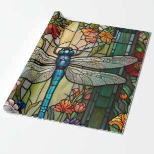 Papier Cadeau Boho chic dragonfly de style Art nouveau