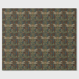 Papier Cadeau Boho chic dragonfly de style Art nouveau