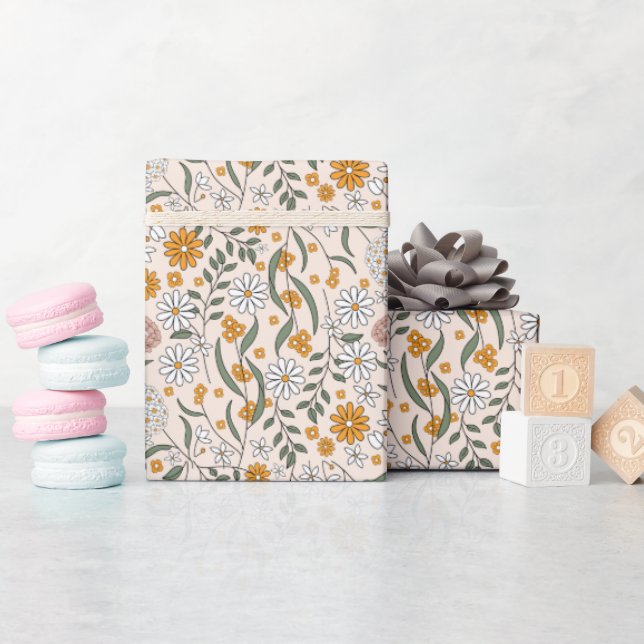 Papier Cadeau Boho Floral Earth Tones Fête des mariées botanique (Baby Shower)