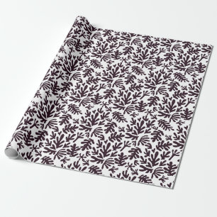 Papier Cadeau Boho Matisse Formes botaniques Motif gris noir