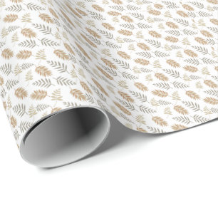Papier Cadeau Boho Modern Leaf Tous les âges Anniversaire