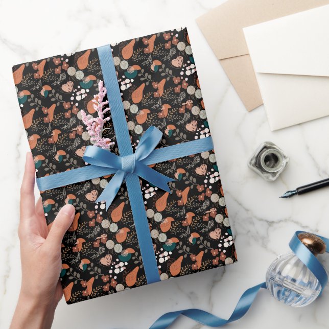 Papier Cadeau BOHO Motif esthétique A10 Black BG (Cadeaux)