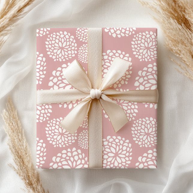 Papier Cadeau Boho Pastel Féminin Moderne Floral Rose (Créateur téléchargé)