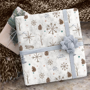 Papier Cadeau Boho Twigs & Pinecone Christmas ID986