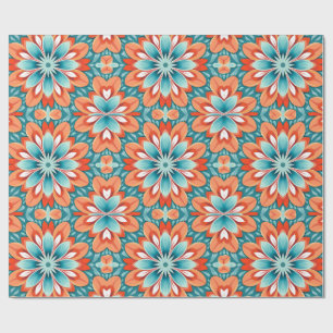 Papier Cadeau Boho vintage les années 70 rétro Hippie Style Fleu