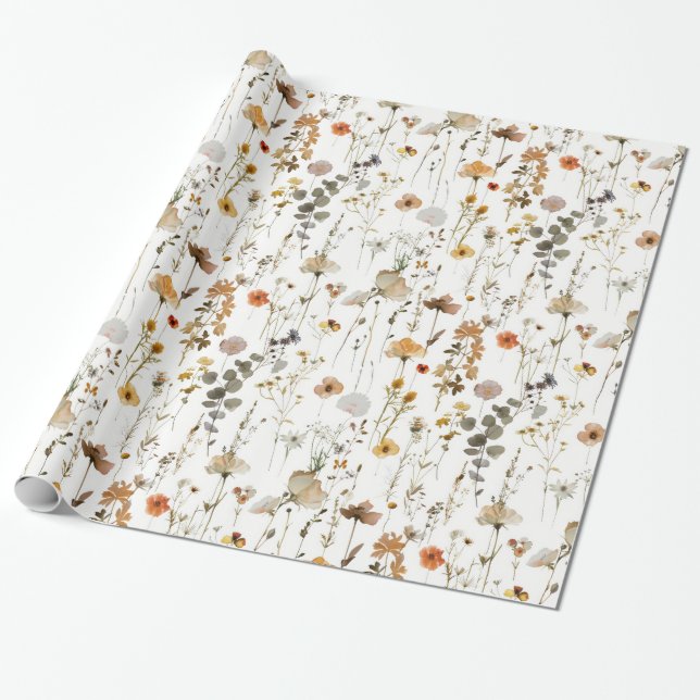 Papier Cadeau Boho Wildflower (Déroulé)