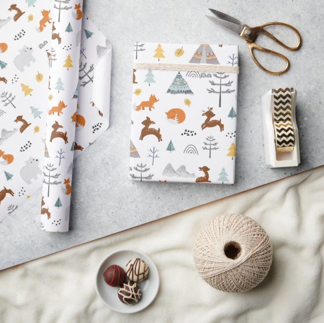 Papier Cadeau Boho Winter Animaux | Noël (Artisanat)