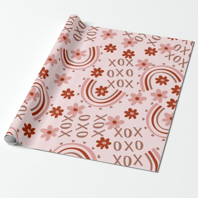 Papier Cadeau Boho Xoxo Valentine (Déroulé)