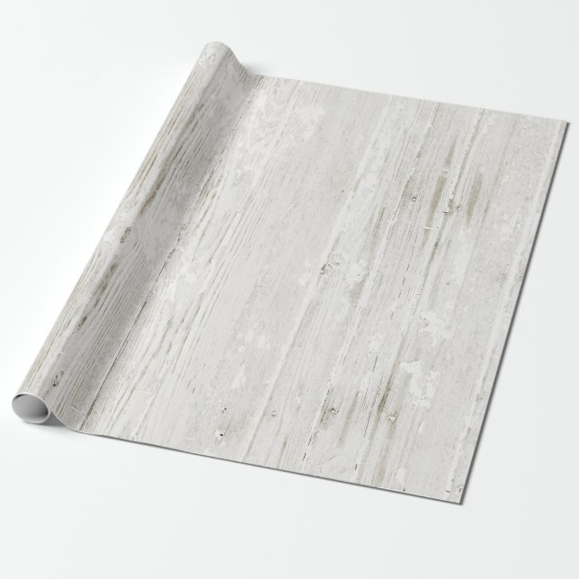 Papier Cadeau Bois blanc rustique (Déroulé)