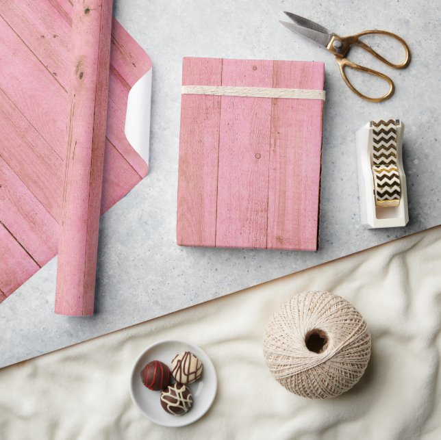 Papier Cadeau Bois blanchi rose couleur bois filles (Artisanat)