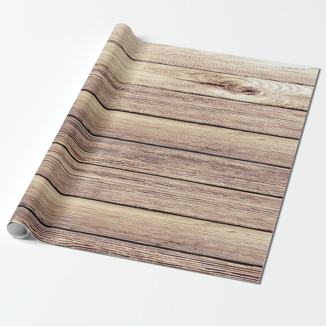 Papier Cadeau Bois de bouleau chic minable rustique (Déroulé)