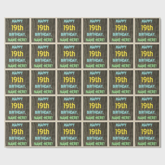 Papier Cadeau Bois de Faux, regard peint des textes, 19ème (Plat)