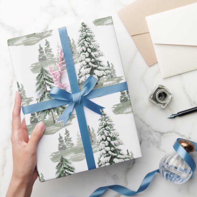 Papier Cadeau Bois d'hiver neige (Cadeaux)