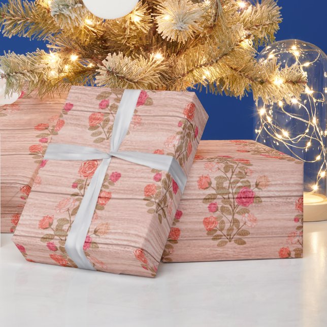 Papier Cadeau Bois floral Papier à enveloppement populaire moder (Vacances)