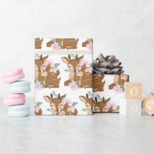 Papier Cadeau Bois mignon Fête de tuiles de cerfs