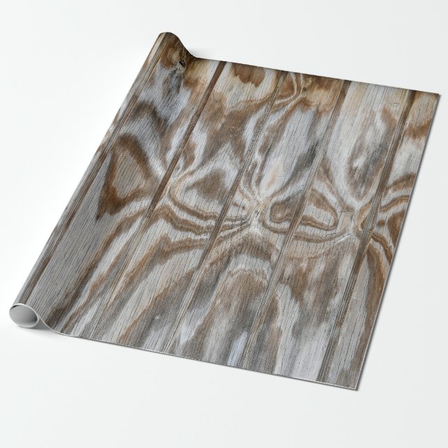 Papier Cadeau bois patiné rustique (Déroulé)