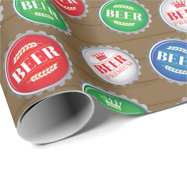 Papier Cadeau Boisson de bière Bouteille Casquette Artisanat Ama (Coin rond)